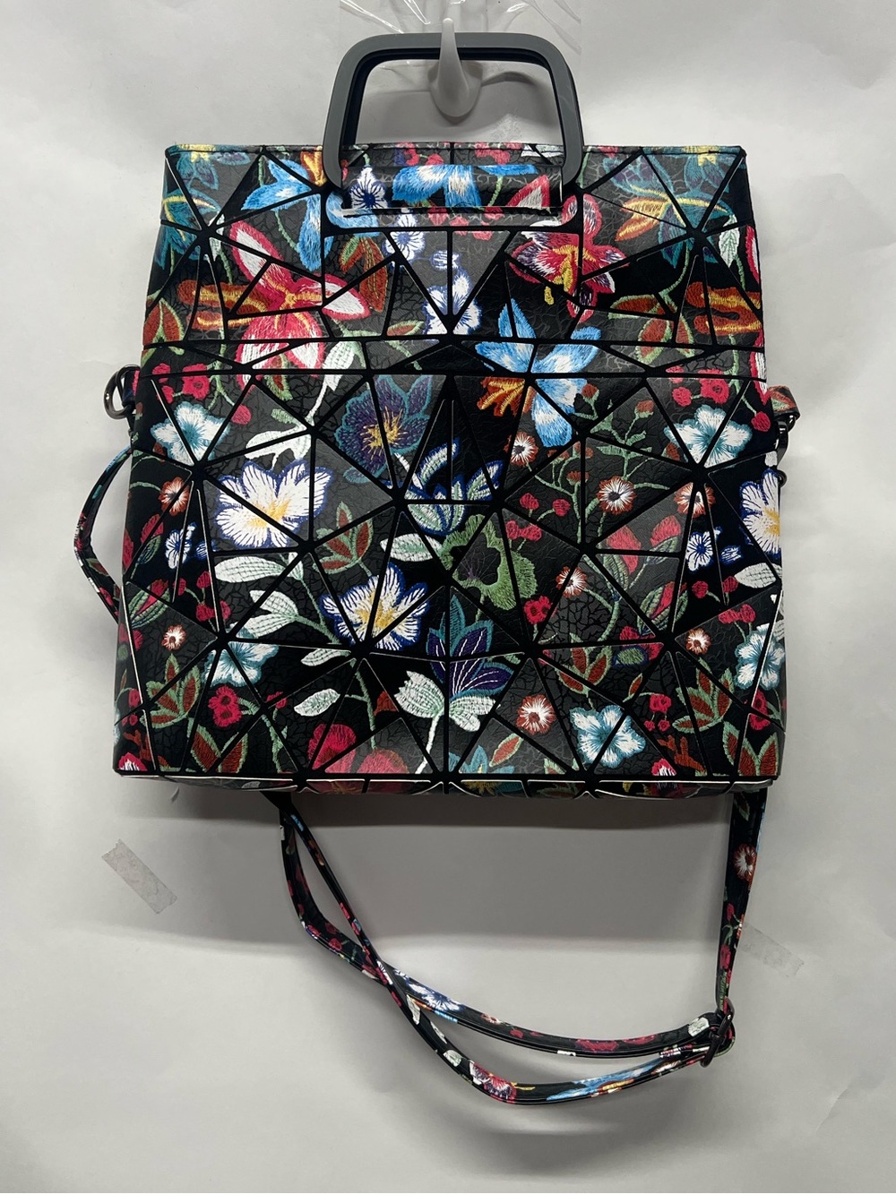 Emilio Pepe Italy Floral Geometric Fold Over Crossbody Purse